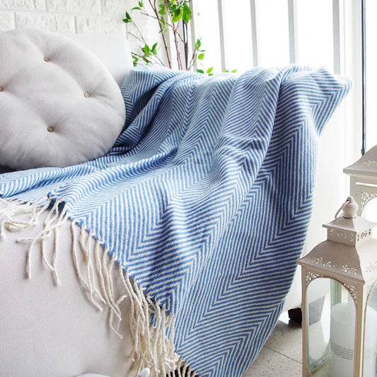 CHEVORA THROW BLUE