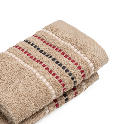 Beige Stripe Face Towel