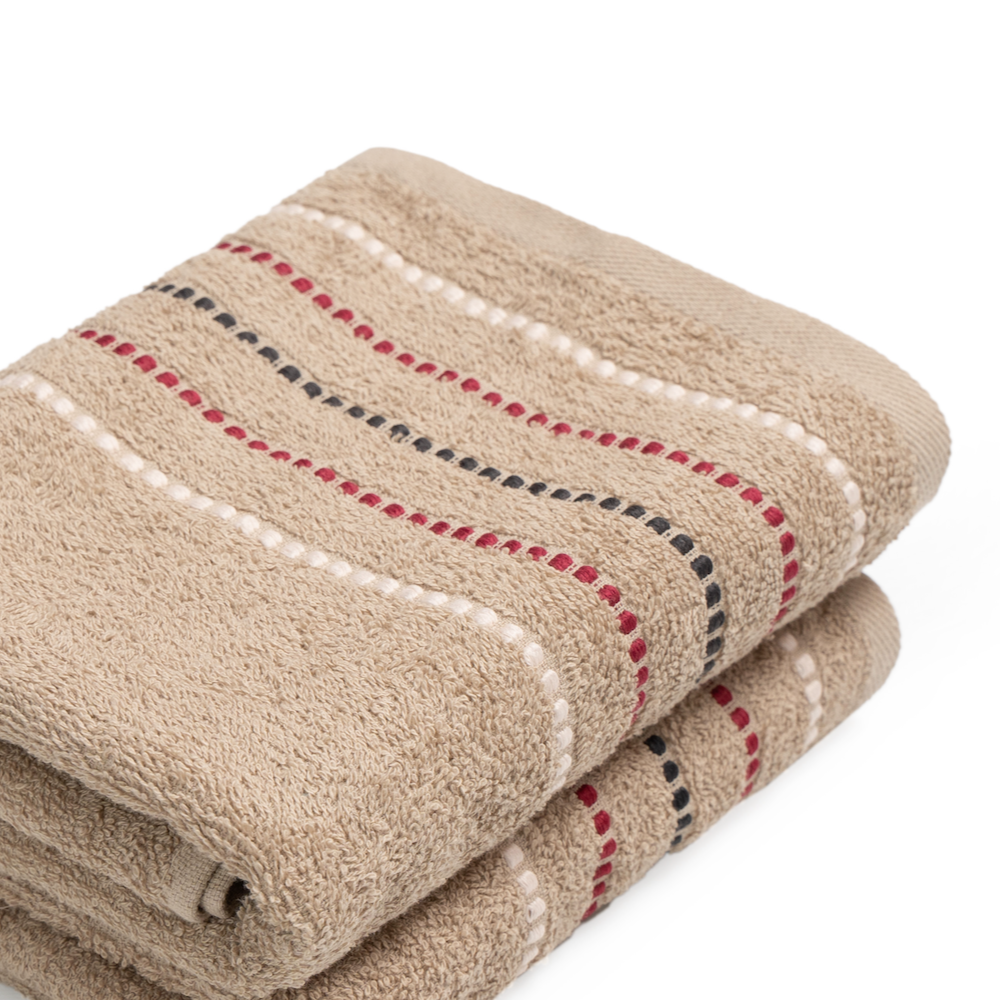 Beige Stripe Hand Towel