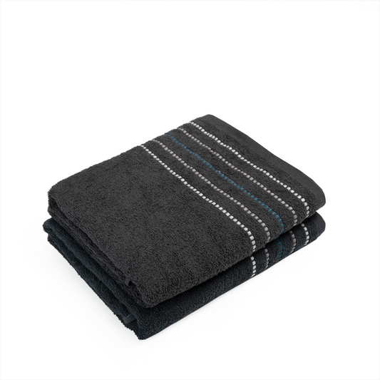 Anthracite Stripe Bath Towel