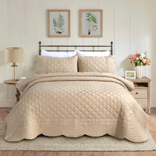 Sepia Scallop Bed Spread Set