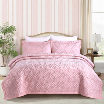 Pink Rose Bed Spread Set