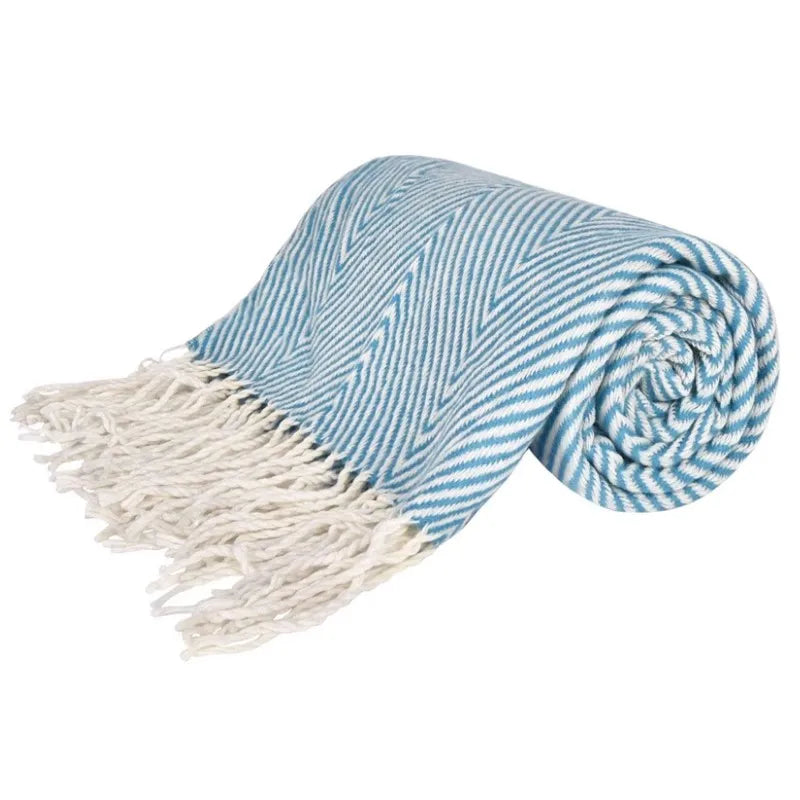CHEVORA THROW BLUE