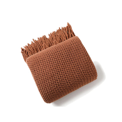 KNITTED MESH THROW RUST