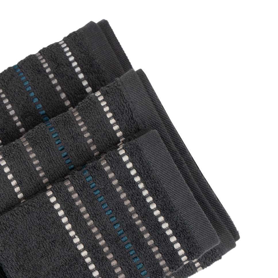 Anthracite Stripe Face Towel