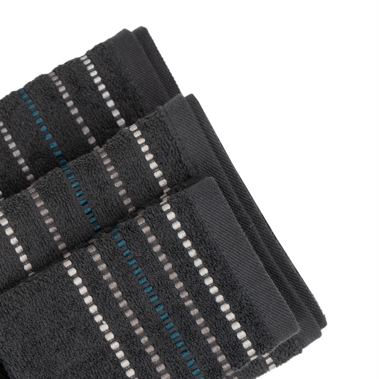 Anthracite Stripe Face Towel