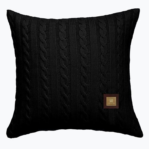 Cable Knit Cushion Black