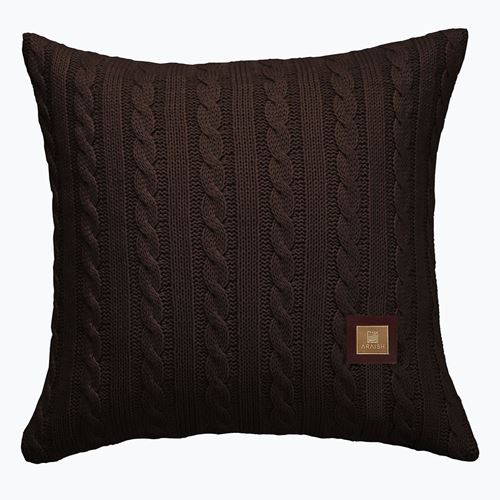 Cable Knit Cushion Brown