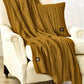 Cable Knit Throw Mustard