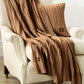 Cable Knit Throw Beige