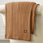 Cable Knit Throw Beige