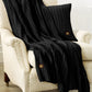 Cable Knit Throw Black